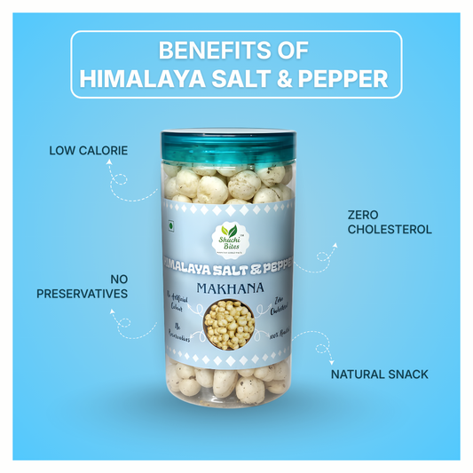 Himalaya Salt & Pepper Makhana | Zero Cholesterol & No Preservatives (80g)