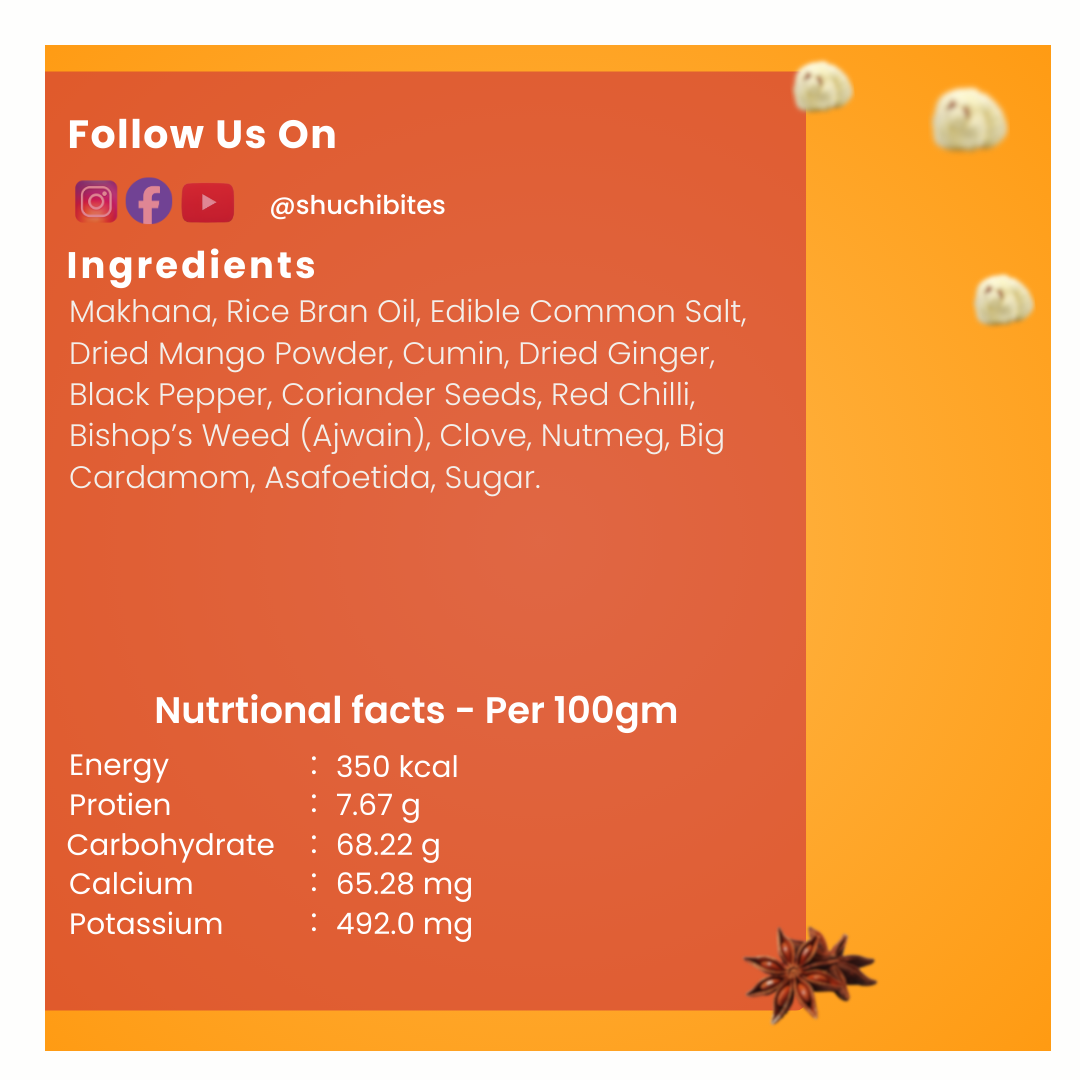 Chaat Masala Makhana - Zero Cholesterol & No Preservatives (80g)