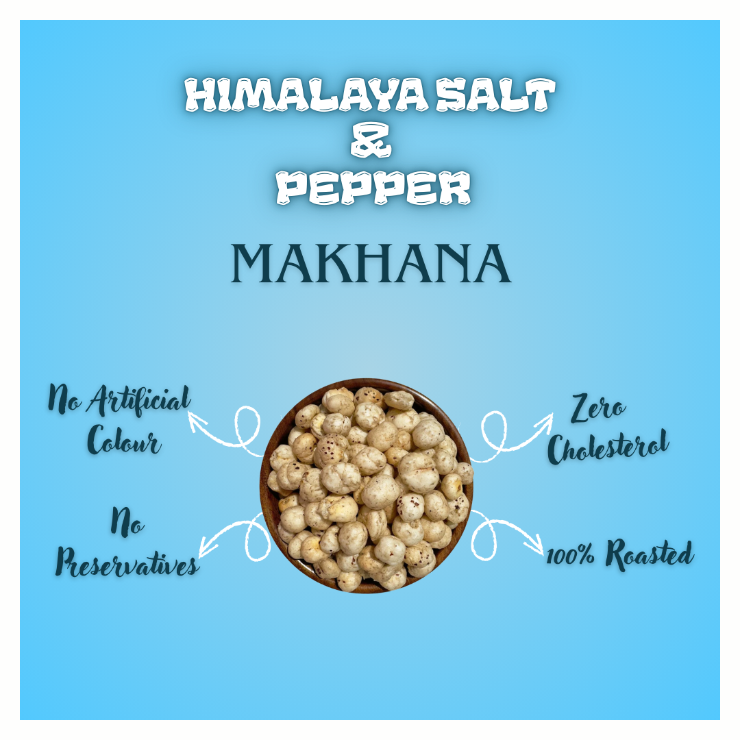 Himalaya Salt & Pepper Makhana | Zero Cholesterol & No Preservatives (80g)