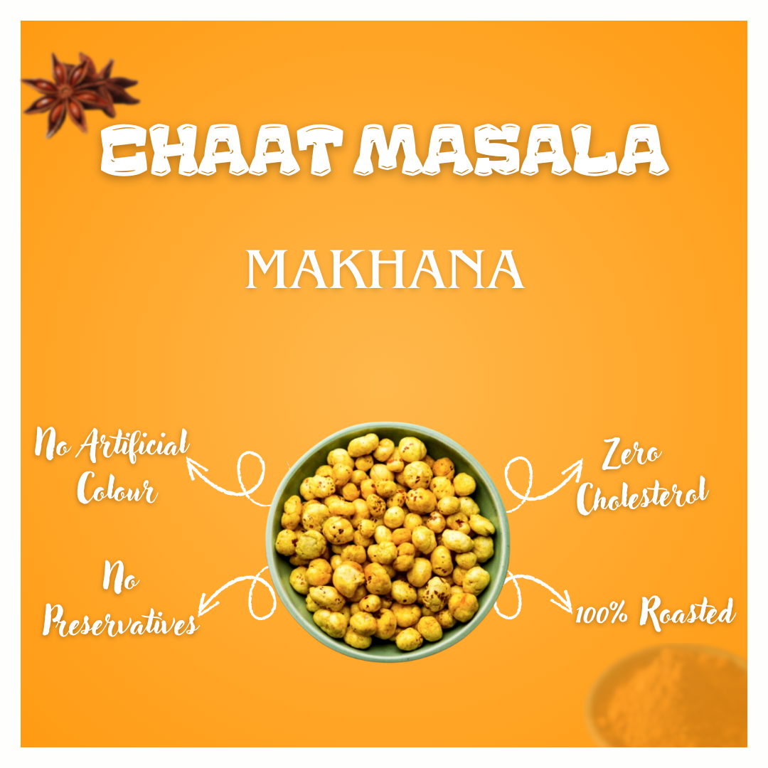 Chaat Masala Makhana - Zero Cholesterol & No Preservatives (80g)