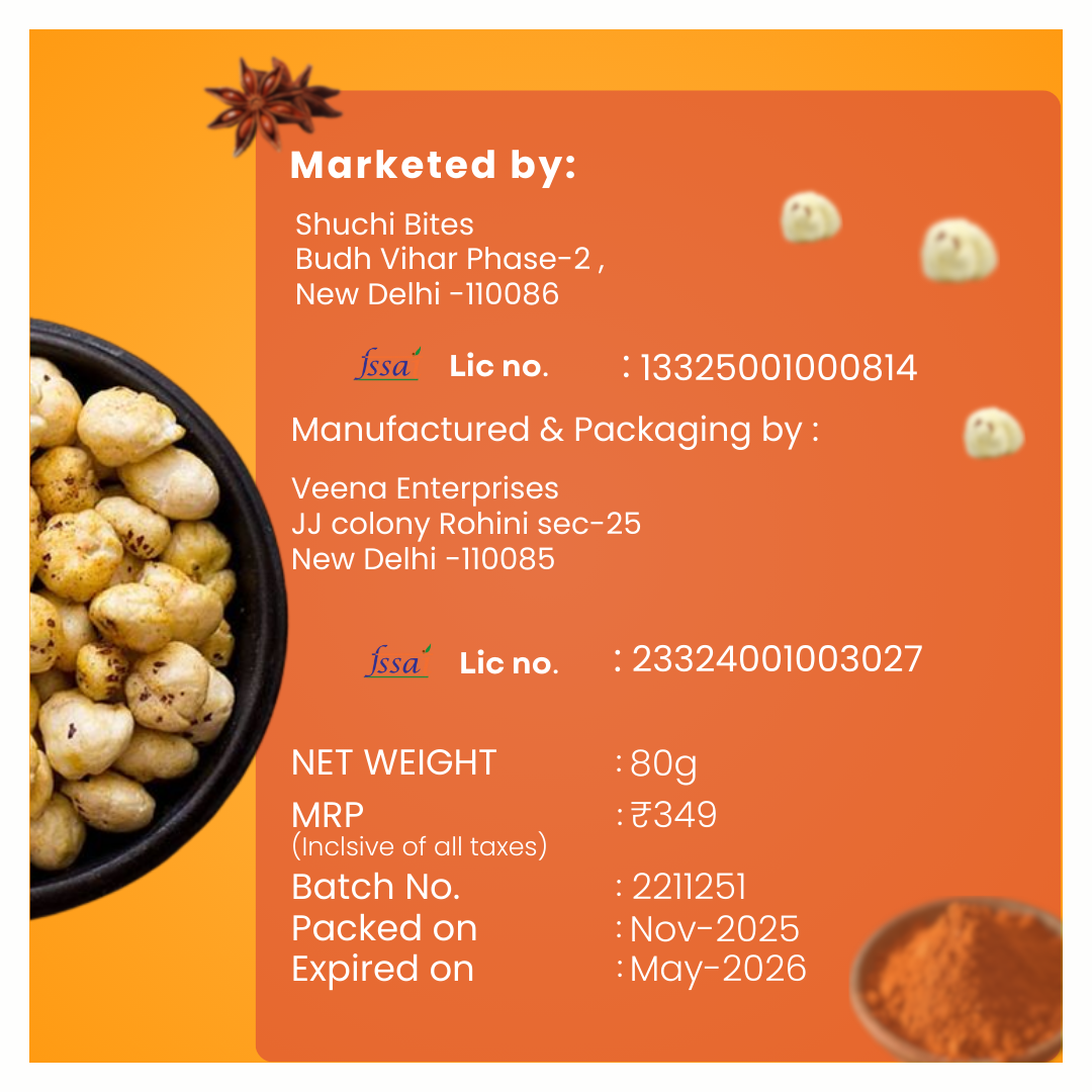 Chaat Masala Makhana - Zero Cholesterol & No Preservatives (80g)